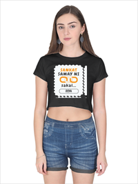 Personalized Female Crop Top Embroidery - Graphic with Custom Name