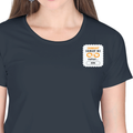 Personalized T-Shirt - Graphic with Custom Name - Female Classic Crew T Shirt Embroidery T-Shirt - Navy Blue image 3