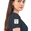 Personalized T-Shirt - Graphic with Custom Name - Female Classic Crew T Shirt Embroidery T-Shirt - Navy Blue image 6