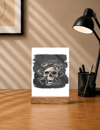 Personalized Acrylic Frame With Stand Printing - Grunge with Custom Name