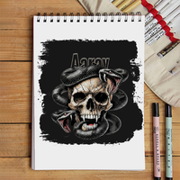 Personalized Sketchbook - Grunge with Custom Name