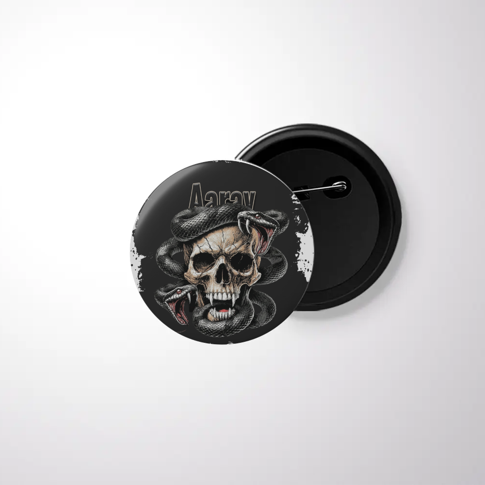 Personalized Accessory - Grunge with Custom Name - Black Badge Accessories Accessory - White image 1