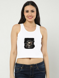 Personalized T-Shirt - Grunge with Custom Name - Female Crop Tank Dtg T-Shirt - White image 2