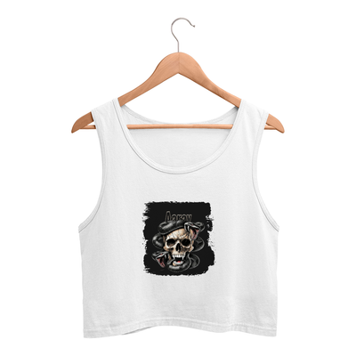 Personalized T-Shirt - Grunge with Custom Name - Female Crop Tank Dtf T-Shirt - White image 1