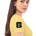 Personalized T-Shirt - Grunge with Custom Name - Female Classic Crew T Shirt Dtf T-Shirt - Yellow image 6