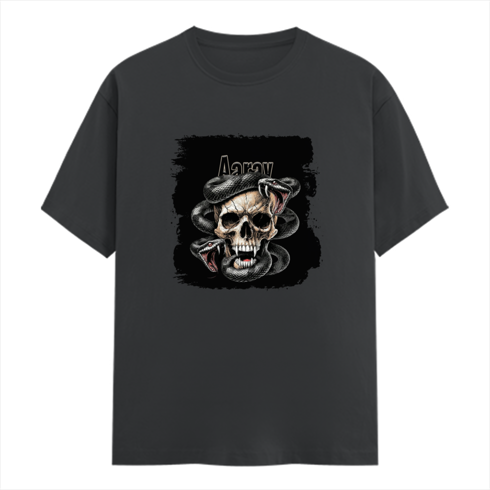 Personalized T-Shirt - Grunge with Custom Name - Male Classic Crew T Shirt Dtf T-Shirt - Steel Grey image 1