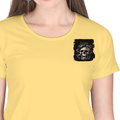 Personalized T-Shirt - Grunge with Custom Name - Female Classic Crew T Shirt Embroidery T-Shirt - Yellow image 3
