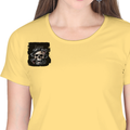 Personalized T-Shirt - Grunge with Custom Name - Female Classic Crew T Shirt Embroidery T-Shirt - Yellow image 4