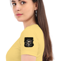 Personalized T-Shirt - Grunge with Custom Name - Female Classic Crew T Shirt Embroidery T-Shirt - Yellow image 5