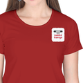 Personalized T-Shirt - Playful with Custom Name - Female Classic Crew T Shirt Embroidery T-Shirt - Red image 3