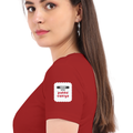 Personalized T-Shirt - Playful with Custom Name - Female Classic Crew T Shirt Embroidery T-Shirt - Red image 5