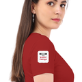 Personalized T-Shirt - Playful with Custom Name - Female Classic Crew T Shirt Embroidery T-Shirt - Red image 6