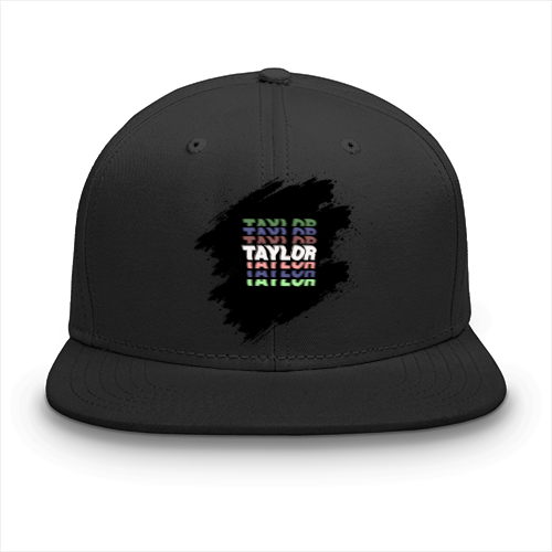 Personalized Classic Snapback Cap Embroidery - Modern with Custom Name - Black image 1