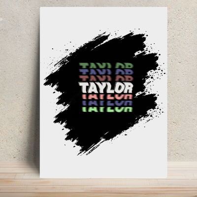 Personalized Metal Posters Accessories - Modern with Custom Name - White image 1