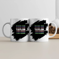 Personalized White Coffee Mug Accessories - Modern with Custom Name