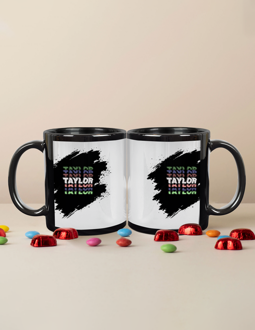 Personalized Black Coffee Mug Accessories - Modern with Custom Name image 1