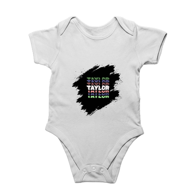 Personalized Rompers Dtf - Modern with Custom Name - White image 1
