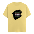 Personalized T-Shirt - Modern with Custom Name - Male Classic Crew T Shirt Embroidery T-Shirt - Yellow image 1