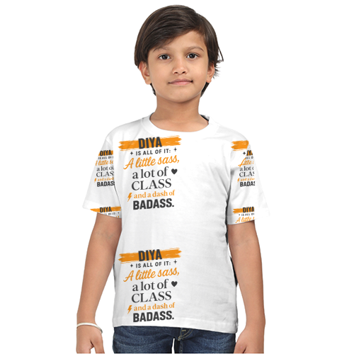 Personalized T-Shirt - Modern with Custom Name - Kids T Shirt All Over Printed Products T-Shirt - White image 1