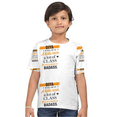 Personalized T-Shirt - Modern with Custom Name - Kids T Shirt All Over Printed Products T-Shirt - White image 1