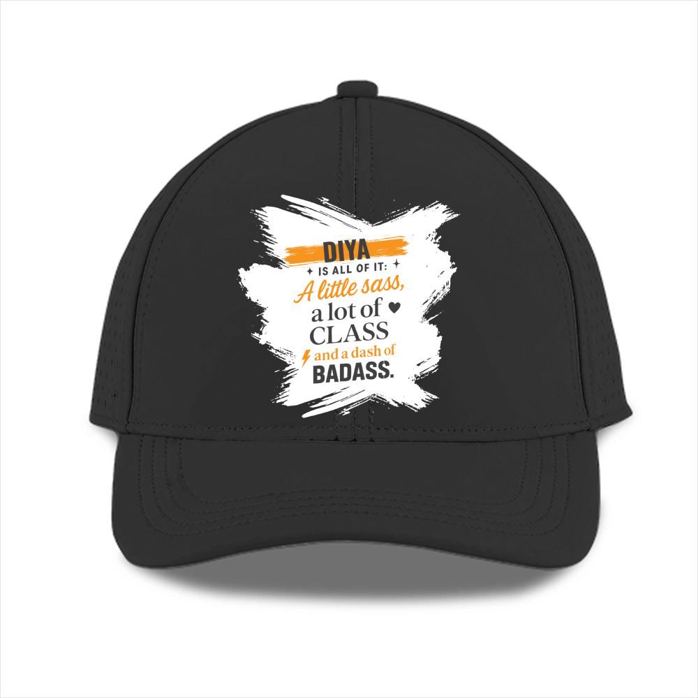 Personalized Sports Cap Dtg - Modern with Custom Name - Sports Cap Dtg - Black image 1