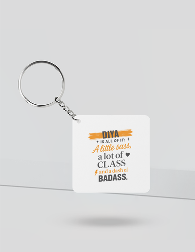 Personalized Keychain - Modern with Custom Name - Keychain Accessories - White image 1