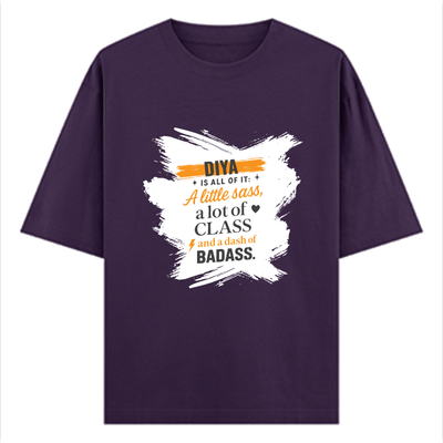 Personalized T-Shirt - Modern with Custom Name - Oversized Classic T Shirt Dtf T-Shirt - Purple image 1