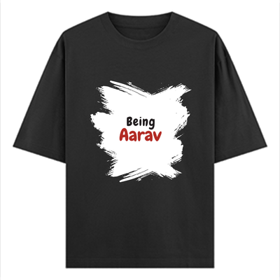 Personalized T-Shirt - Minimalist with Custom Name - Oversized Standard T Shirt Dtg T-Shirt - Black image 1