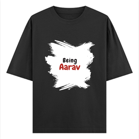 Personalized T-Shirt - Minimalist with Custom Name - Oversized Standard T Shirt Dtg T-Shirt - Black image 1