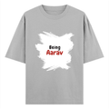 Personalized T-Shirt - Minimalist with Custom Name - Oversized Standard T Shirt Dtg T-Shirt - Grey Melange image 2
