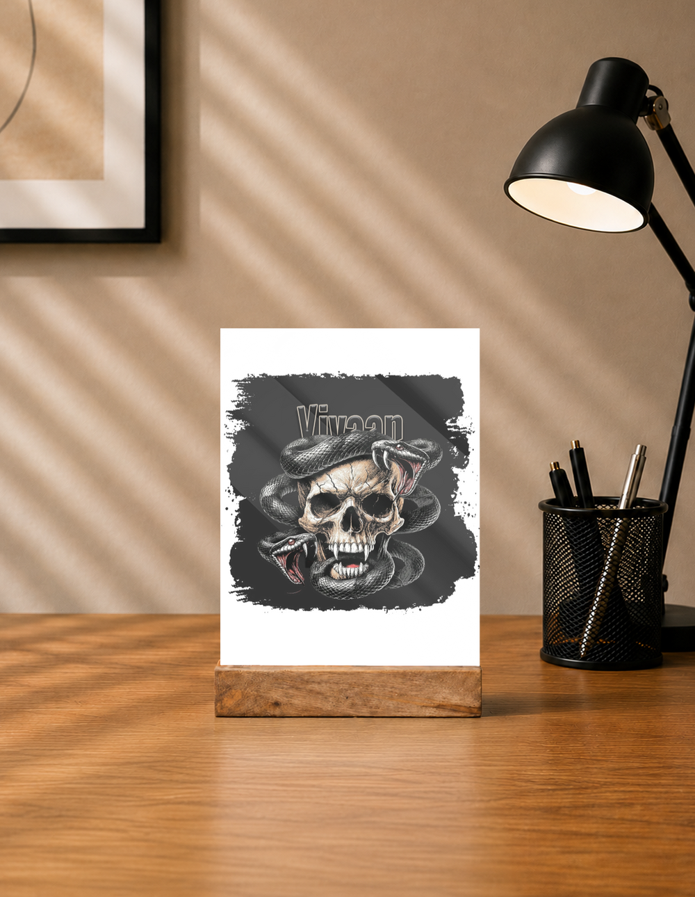 Personalized Acrylic Frame With Stand Printing - Grunge with Custom Name image 1