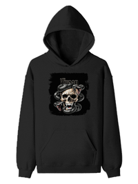Personalized Pullover Hoodie - Grunge with Custom Name -DTG Print - intense skulls pullover hoodie