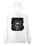 Personalized Pullover Hoodie - Grunge with Custom Name -DTG Print - intense skulls pullover hoodie - White image 8
