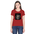 Personalized Female Classic Crew T-Shirt - Grunge with Custom Name -DTG Print - DTG Print - Red image 2