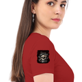 Personalized Female Classic Crew T-Shirt - Grunge with Custom Name -DTG Print - DTG Print - Red image 27