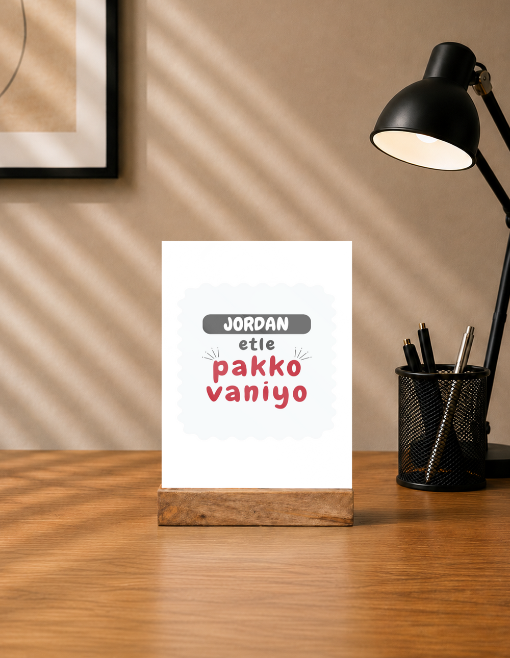 Personalized Acrylic Frame With Stand Printing - Typographic with Custom Name image 1