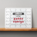 Personalized MDF Wooden Puzzles Accessories - Typographic with Custom Name - White image 1