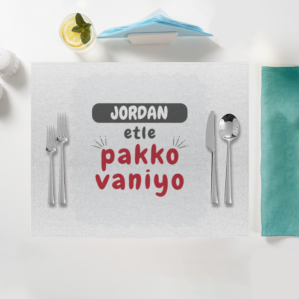 Personalized Accessory - Typographic with Custom Name - Placemat Accessories Accessory