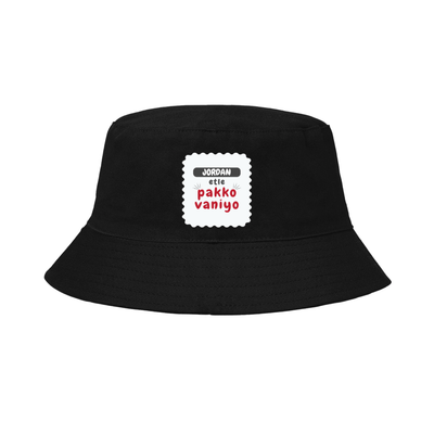 Personalized Classic Bucket Hat - Typographic with Custom Name -DTG Print - Black image 1