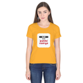 Personalized Female Classic Crew T-Shirt - Typographic with Custom Name -DTG Print - DTG Print - Golden Yellow image 3