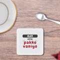 Personalized Coasters Accessories - Typographic with Custom Name - White image 2