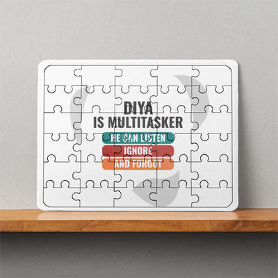 Personalized MDF Wooden Puzzles Accessories - Typographic with Custom Name - MDF Wooden Puzzles Accessories - White image 1