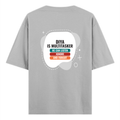 Personalized Oversized Classic T-Shirt - Typographic with Custom Name -DTG Print - humorous humor oversized classic t shirt - Grey Melange image 6