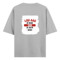 Personalized Oversized Classic T-Shirt - Typographic with Custom Name -DTG Print - Grey Melange image 6