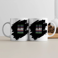 Personalized White Coffee Mug Accessories - Modern with Custom Name