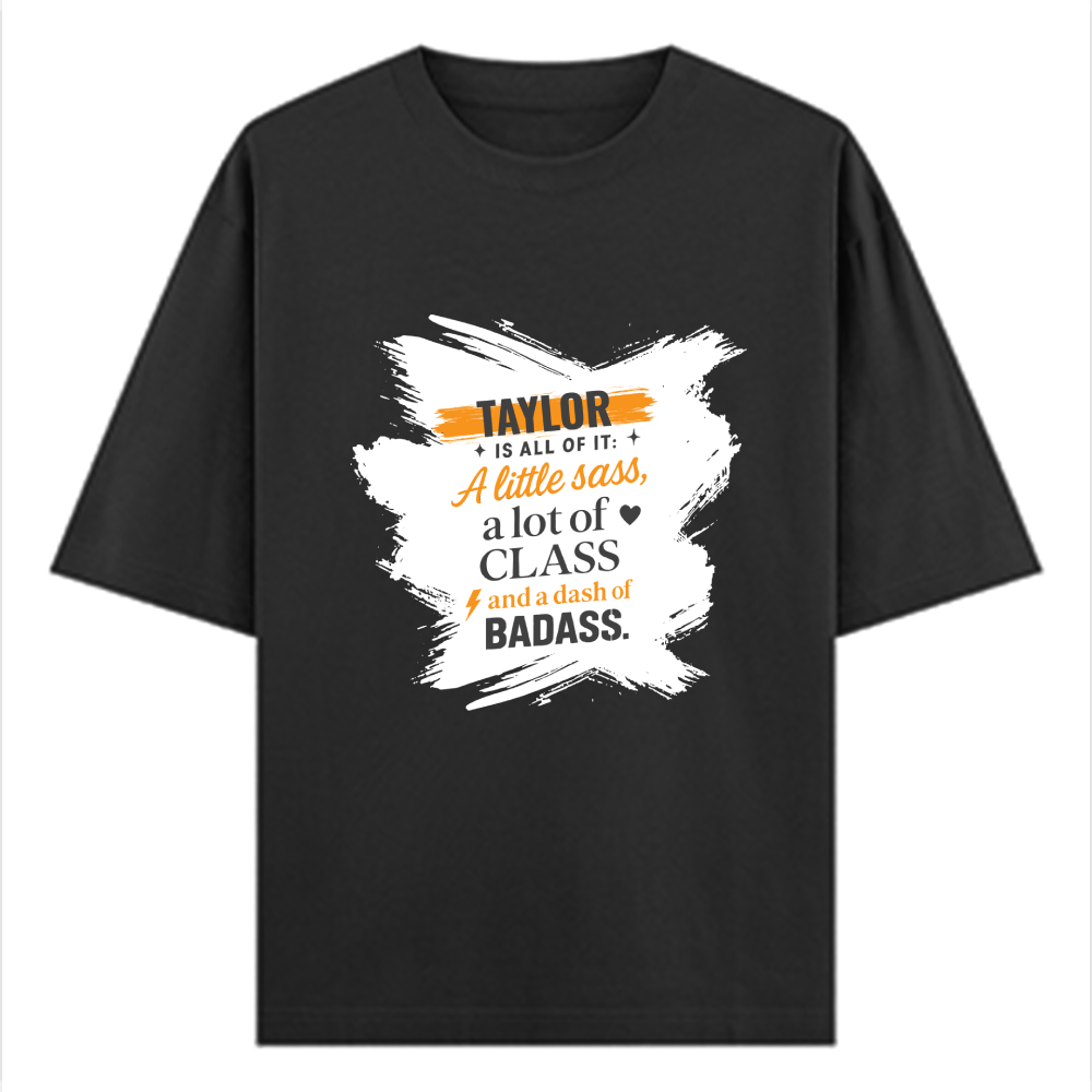 Personalized Oversized Classic T-Shirt - Typographic with Custom Name -DTG Print - confident personality 2 oversized classic t shirt