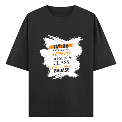 Personalized Oversized Classic T-Shirt - Typographic with Custom Name -DTG Print - confident personality 2 oversized classic t shirt