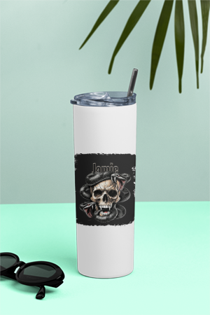 Personalized Accessory - Edgy with Custom Name - Tumbler Bottle Accessories Accessory - White image 1