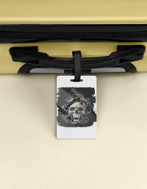 Personalized Accessory - Edgy with Custom Name - Luggage Tag Accessories Accessory - White image 1