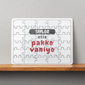 Personalized MDF Wooden Puzzles - Casual with Custom Name - White image 1